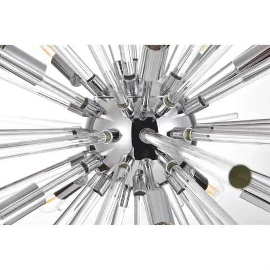 Sienna 36 inch crystal rod pendant in chrome {5}