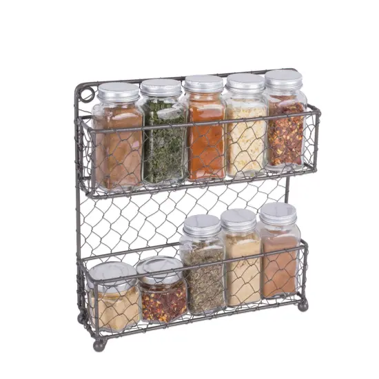 DII 2 Tier Chicken Wire Spice Rack {2}