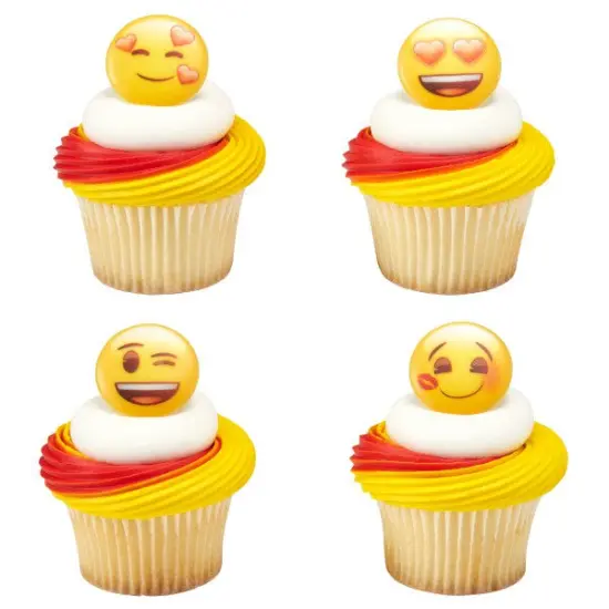 emoji Heart Assortment Cupcake Rings, 12ct {1}