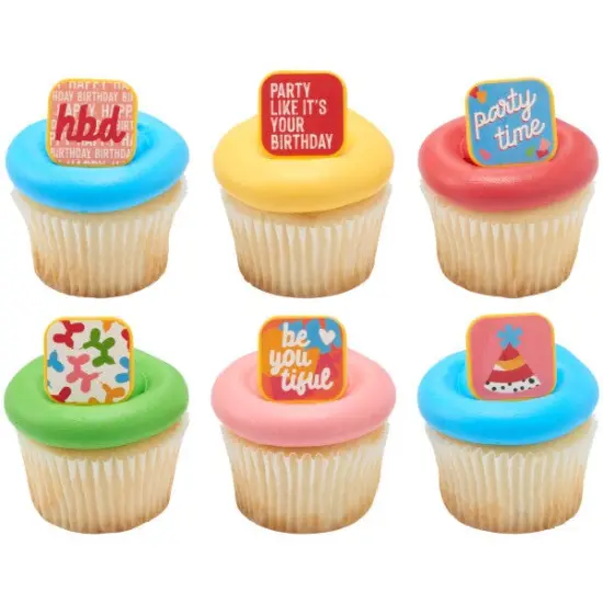 Joyful Expressions Assortment Cupcake Rings, 12ct {1}