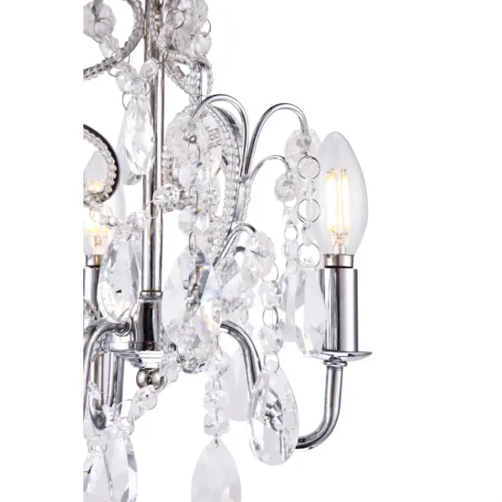 Karter Collection Pendant D9.5 H12.2 Lt:3 Chrome Finish {5}
