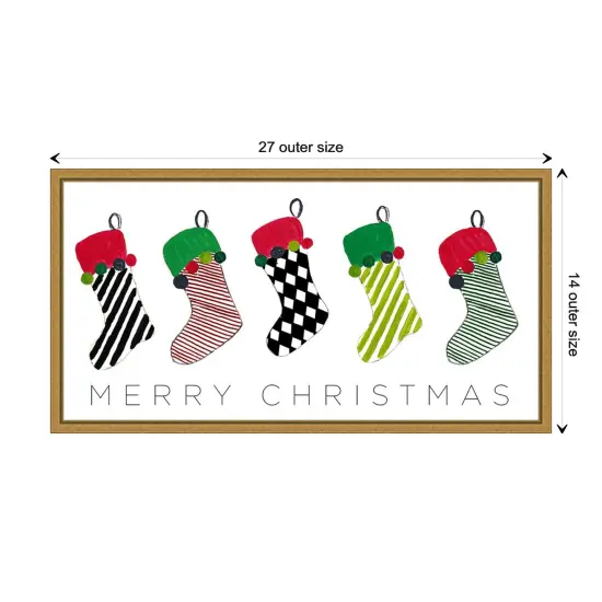Christmas Stockings by Patricia Pinto Canvas Art Framed {3}