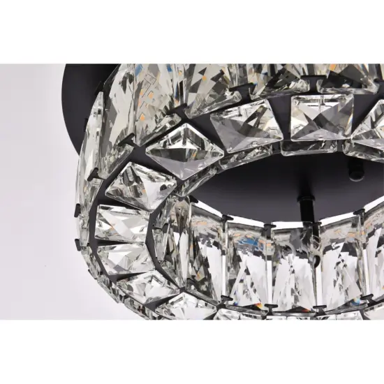 Monroe 12 inch LED Single flush mount in black {5}