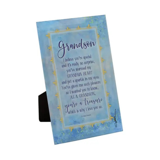 Dexsa Grandson Glass Plaque with Easel - 6"x9" {1}