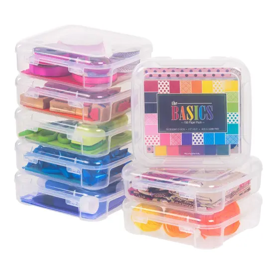 IRIS USA 8 Pack 6" x 6" Scrapbook Paper Storage Boxes Case, Clear {1}
