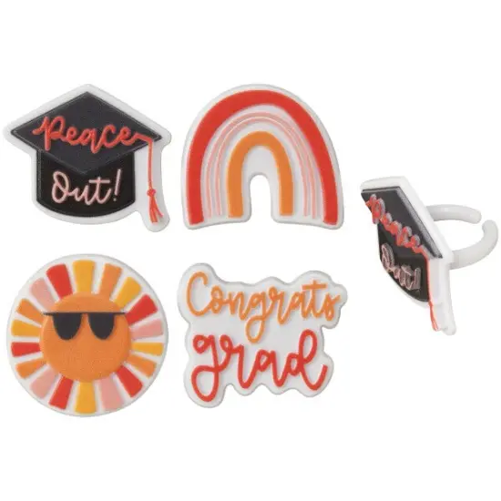 Sunshine Grad Assortment Cupcake Rings, 12ct {2}