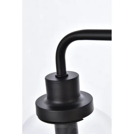 Hanson 2 lights bath sconce in black with clear shade {6}