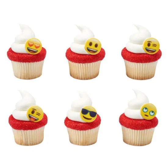 emoji Mood Assortment Cupcake Rings, 12ct {3}