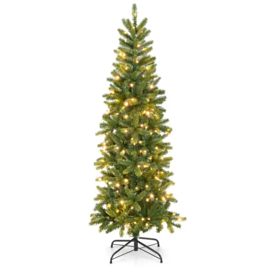 Pencil Christmas Tree with 180 Warm White and Multi-color LED Lights {1}