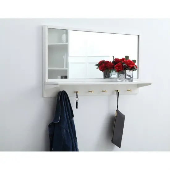 Entryway mirror with shelf42 inch x 21 inch in white {3}