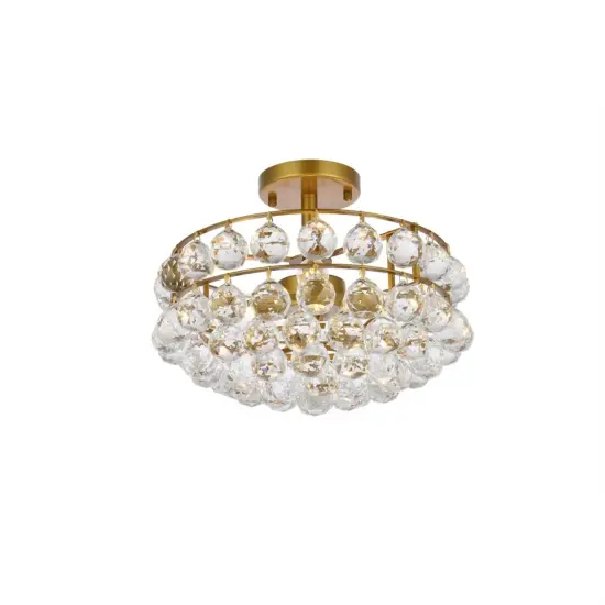 Savannah 14 inch flush mount in brass {3}