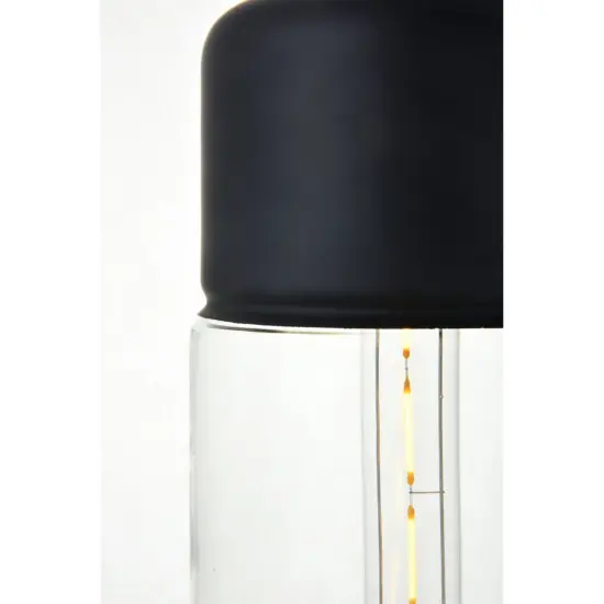 Ashwell 1 Light Black Pendant With Clear Glass {5}