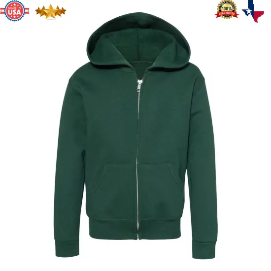 Youth Full-Zip Hooded Sweatshirt | RADYAN&reg; Royal {4}
