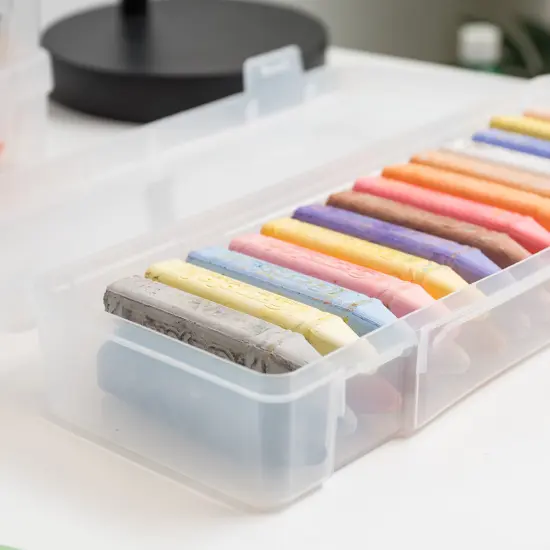 IRIS USA 10 Pack Small/Medium/Large Plastic Hobby Art Craft Supply Organizer Storage Containers with Latching Lid, for Pencil Case, Lego, Crayon, Ribbons, Tape, Beads, Sticker, Yarn, Stackable, Clear {6}