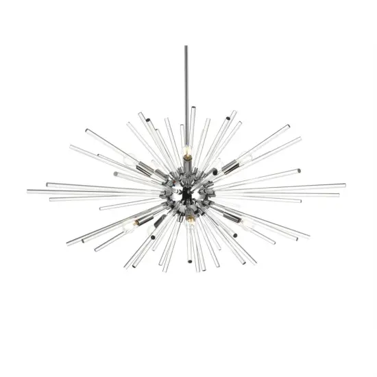 Sienna 42 inch crystal rod pendant in chrome {3}