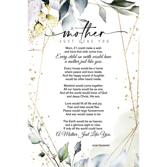Dexsa A Mother Just Like You Inspirational Wood Plaque 6 inches x 9 inches {1}