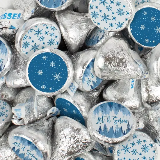 Christmas Candy Party Favors Chocolate Hershey's Kisses Bulk - Let it Snow {1}