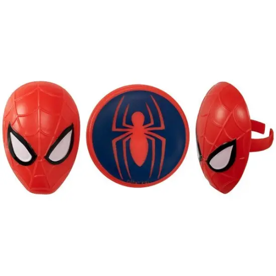 Marvel's Spider-Man Spider and Mask Cupcake Rings, 12ct {1}