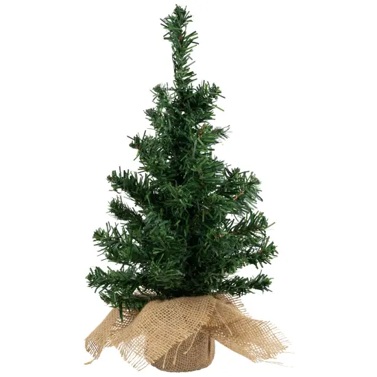 Northlight 18" Two-Tone Mixed Green Pine Artificial Christmas Tree with Burlap Base, Unlit {3}