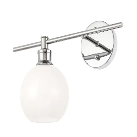 Collier 1 light Chrome and Frosted white glass left Wall sconce {6}