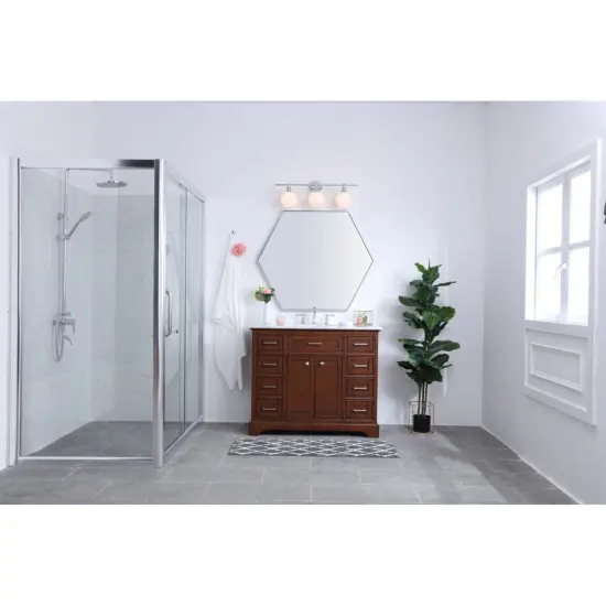 Collier 3 light Chrome and Frosted white glass Wall sconce {2}