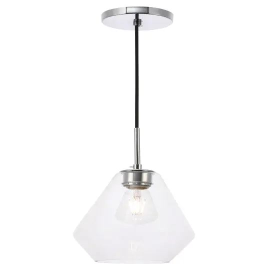 Gene 1 light Chrome and Clear glass pendant {6}