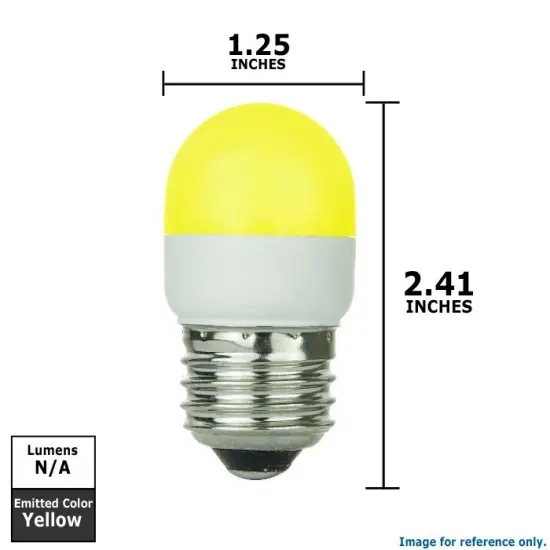 SUNLITE 0.5w Tubular T10 Yellow LED Medium Screw In Base Bulb {2}