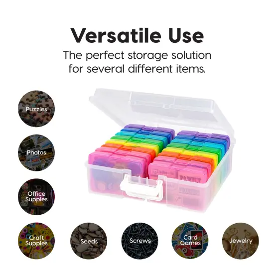IRIS USA Extra Large 4" x 6" Photo and Embellishment Craft Keeper with 16 Cases {5}