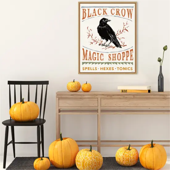Black Crow Halloween Color by Anne Tavoletti Canvas Art Framed {6}
