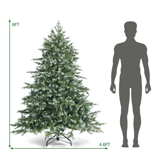 6 Feet Artificial Christmas Spruce Hinged Tree {4}