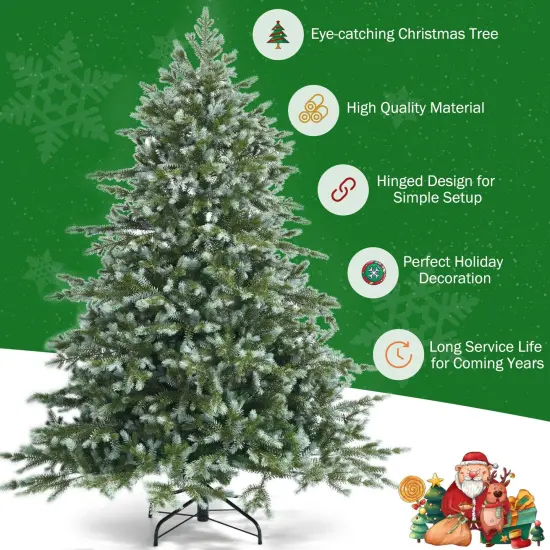 6 Feet Artificial Christmas Spruce Hinged Tree {5}