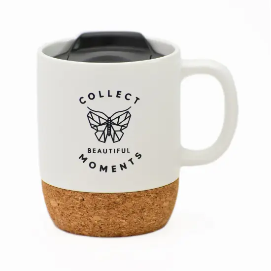 Dexsa Collect Beautiful Moments Designer Cork Bottom Mug with Lid - 14 oz {1}