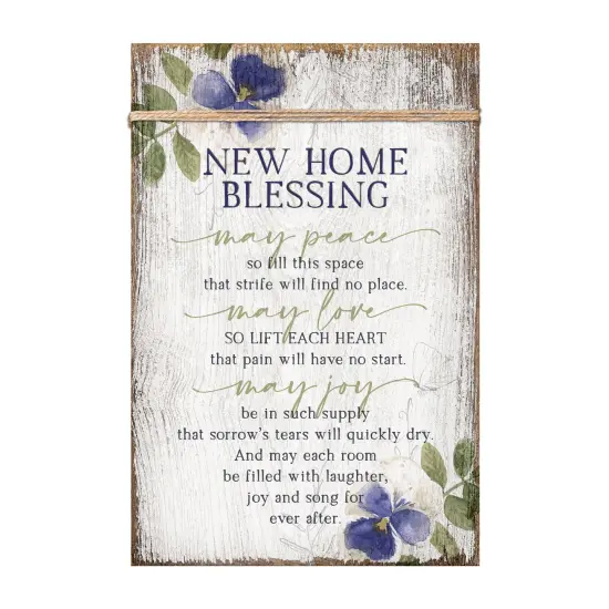 Dexsa New Home Blessing Wood Plaque with Easel and Wall Hanger 6"x9" {1}