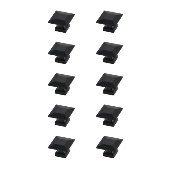 Cecil 1.3" Matte Black Square Knob Multipack (Set of 10) {1}