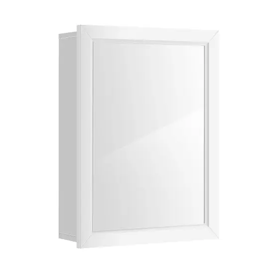 MDF and Glass Wall Mounted Bathroom Cabinet with Mirror and Adjustable Shelves Gray {7}
