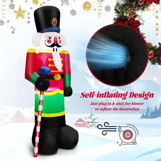 8 Feet Inflatable Nutcracker Soldier with 2 Built-in LED Lights {5}