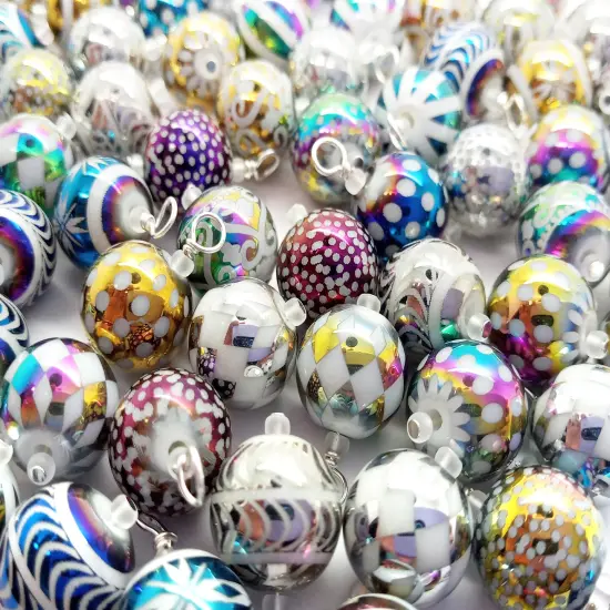 Mini Christmas Ornaments Grab Bag, 20 pieces, Mixed Colors and Patterns, Hooks Included, Adorabilities {1}