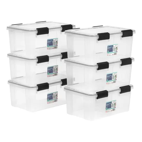 IRIS USA 19qt WEATHERPRO Airtight Plastic Storage Bin with Lid and Seal and Secure Latching Buckles {1}