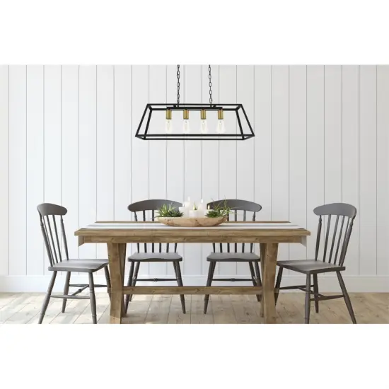 Resolute 4 light brass and black Pendant {2}