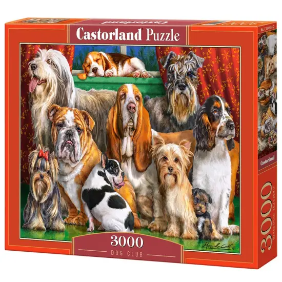 3000 Piece Jigsaw Puzzle, Dog Club, Dog Lovers Puzzle, Animal puzzle, Many Dog Breeds, Adult Puzzle, Castorland C-300501-2 {1}