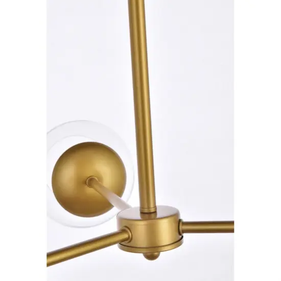 Briggs 32 inch pendant in brass with clear shade {6}