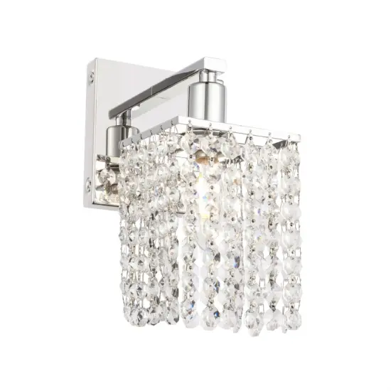 Phineas 1 light Chrome and Clear Crystals wall sconce {4}
