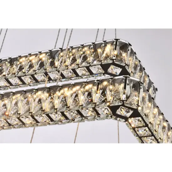 Monroe 42 inch LED triple rectangle pendant in black {4}