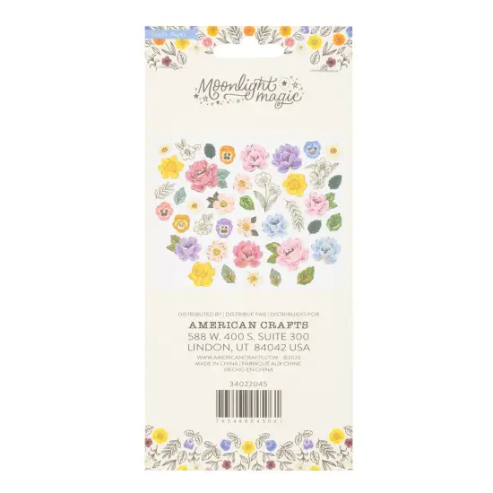 Crate Paper Moonlight Magic Ephemera Die-Cuts 40/Pkg-Florals - Gold Foil {2}