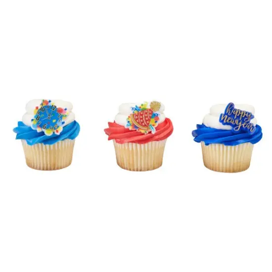 New Years Celebration Cupcake Rings, 12ct {1}