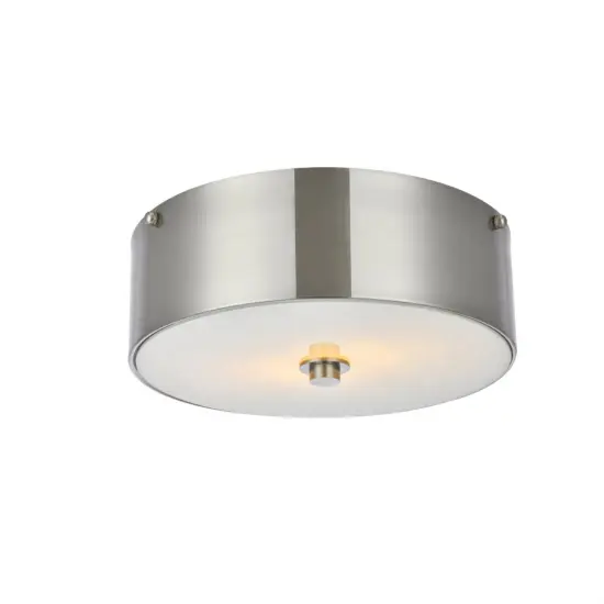 Hazen 2 light 12 inch Burnished Nickel flush mount {1}