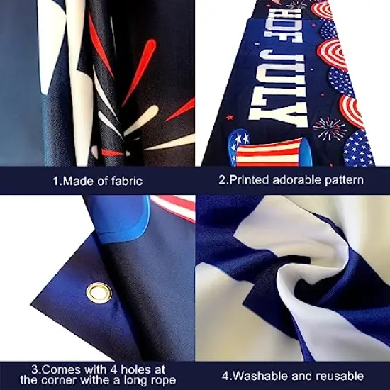 Happy 4th of July Fabric Banner, 1ct {3}