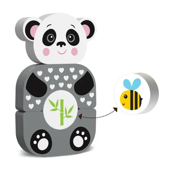 Kids Hits: Wooden Toy - Unleash Creativity with the Cute Panda Build-and-Match Game! {1}