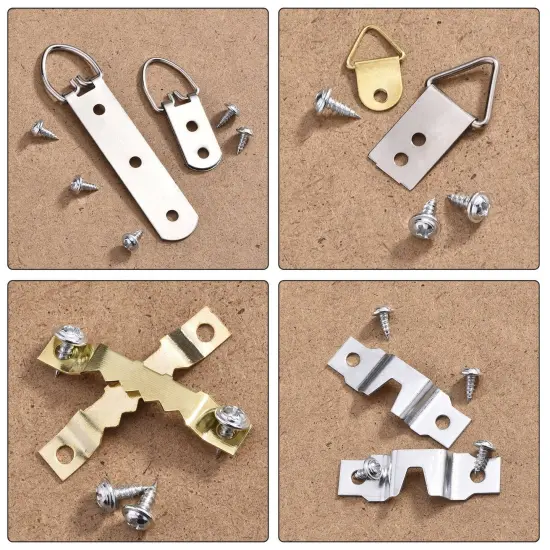 Shappy 68 Pieces Photo Frame Hanging Hooks Kit Picture Frame Hooks Frame Picture Hanger Kit for Home Office Photo Picture Painting Hanging, Assorted {6}