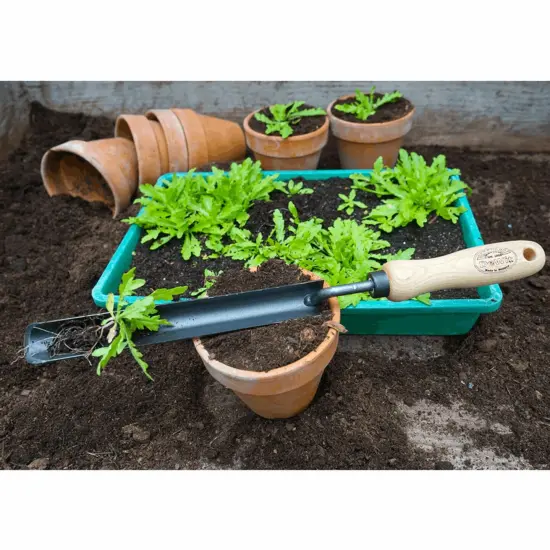 DeWit Dutch Transplanter, Boron Steel and Ash Wood Handle, 15.5 inches long {6}